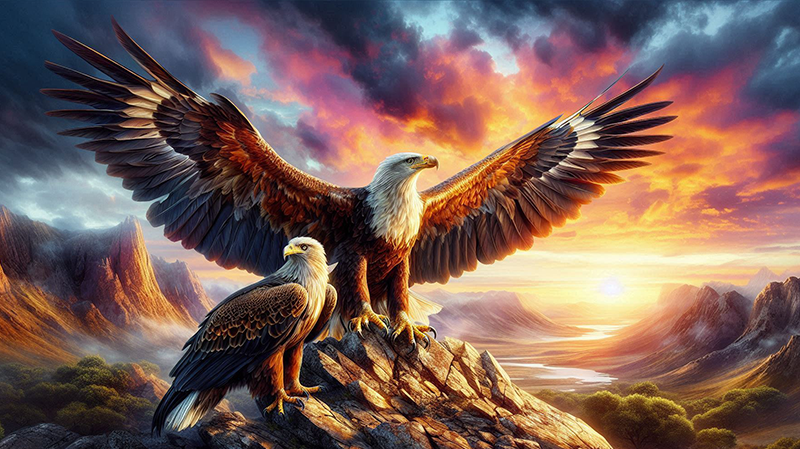 جفت عقاب به عنوان مثال تنها نبودن عقاب ها وینگمن فارسی