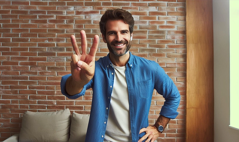 اشاره به عدد ۳ برای رعایت ۳ نکته اصلی در مخ زدن مجازی